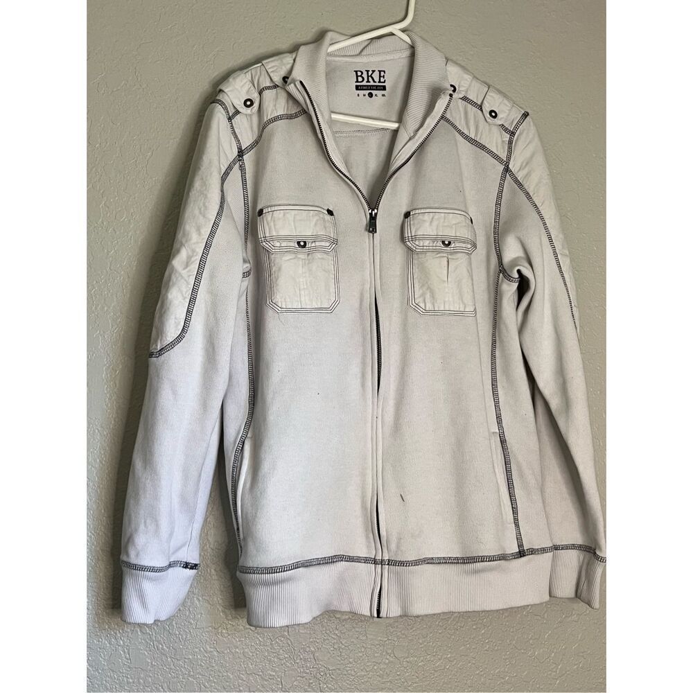 Bke buckle moto military sweat jacket Shacket Sz L